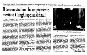 Crema, Italy newspaper review 2006